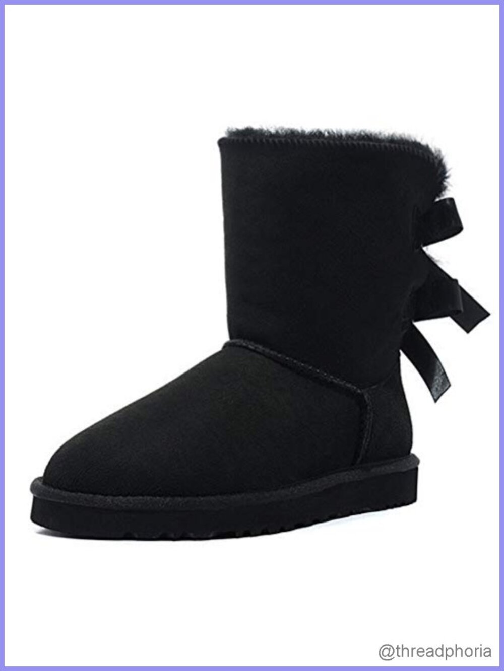 Mid-Calf Snow Boots Cow Suede Faux Fur Lined Memory Foam Winter